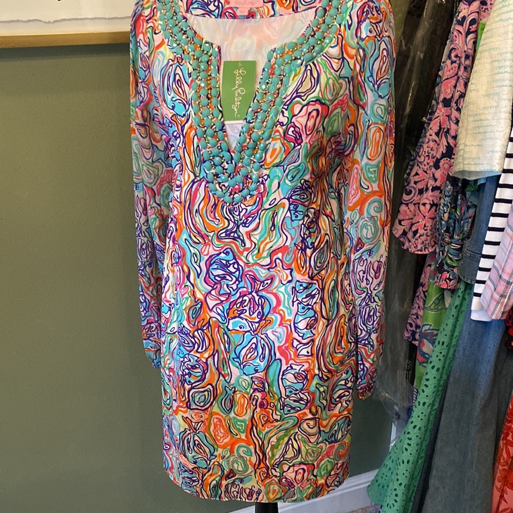 NWT Lilly Pulitzer silk beaded tunic dress